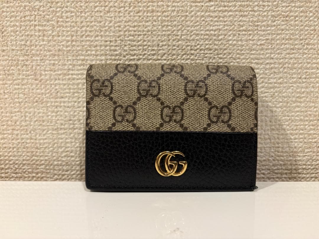 GUCCI 二つ折り財布 GGマーモント ブラック