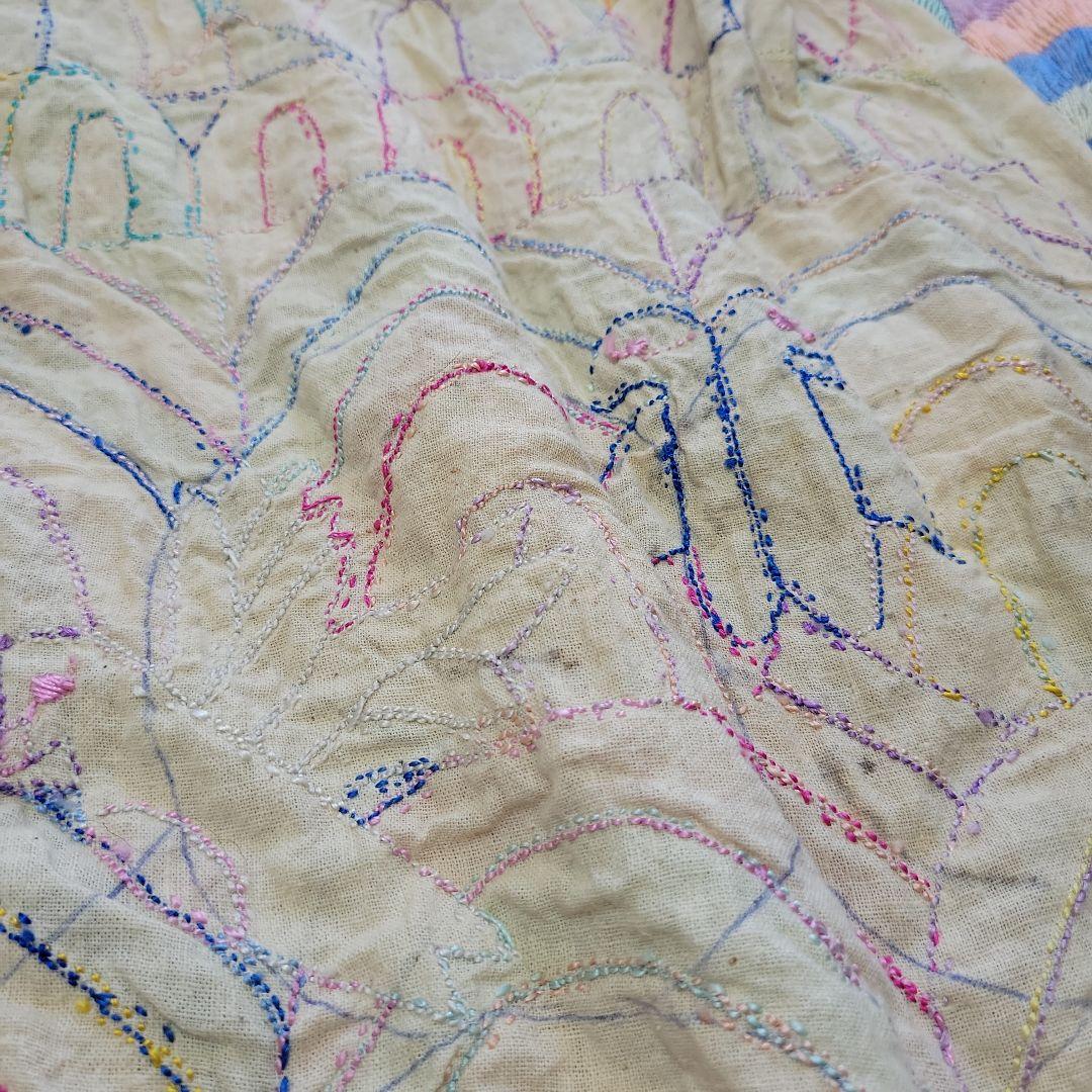 グアテマラ刺繍　タペストリー　ビンテージ　パヤ