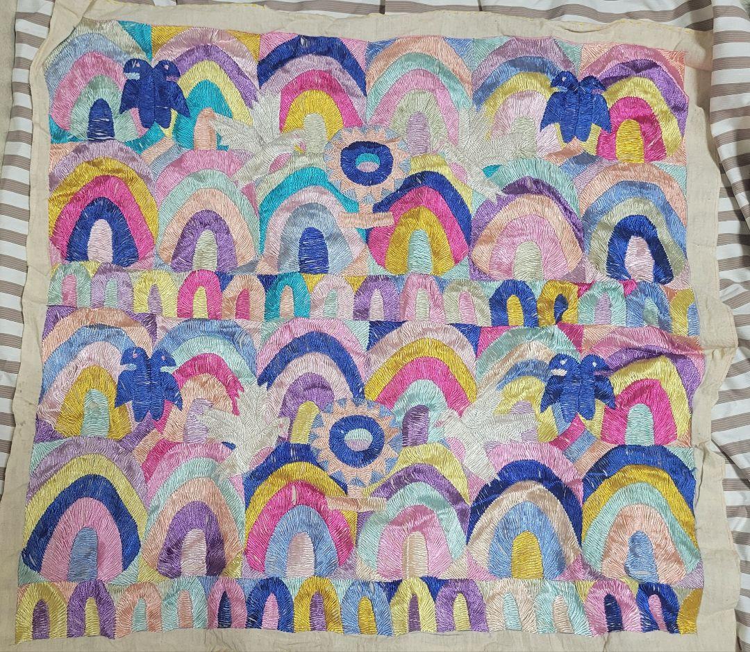 グアテマラ刺繍　タペストリー　ビンテージ　パヤ