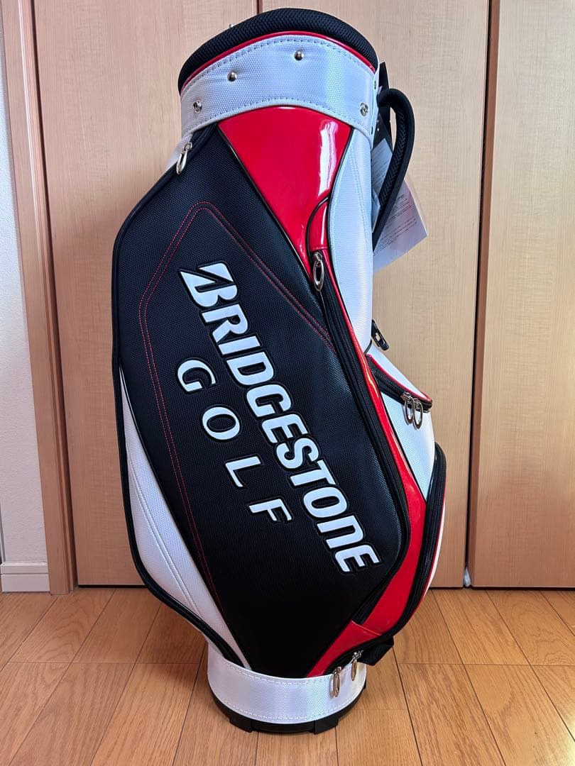 【新品/未使用】BRIDGESTONE GOLF キャディバッグ （9型）赤黒白