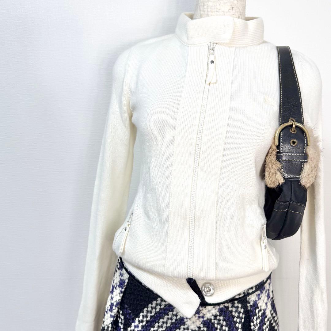 y2k❤️ BURBERRY BLUE LABEL ロゴ ニット ジャケット