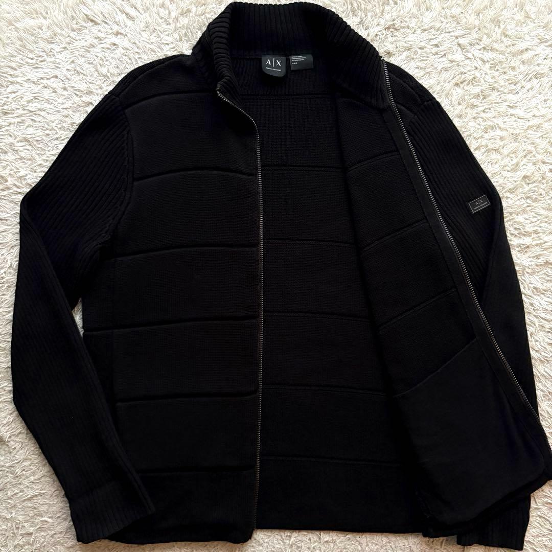 ★希少 Lサイズ★ ARMANI EXCHANGE ドライバーズニット 黒