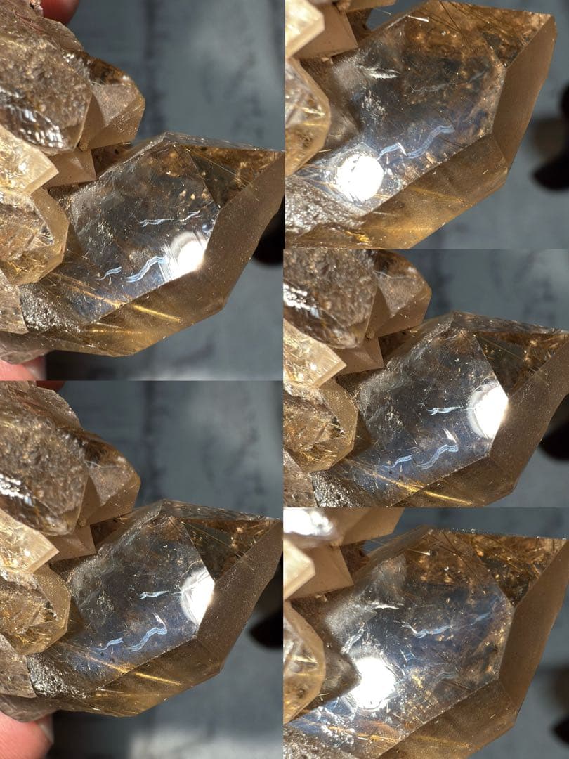 ⑤ブラジル産 タイチンルチルクォーツ マスター 原石クラスター 特注手彫専用台座