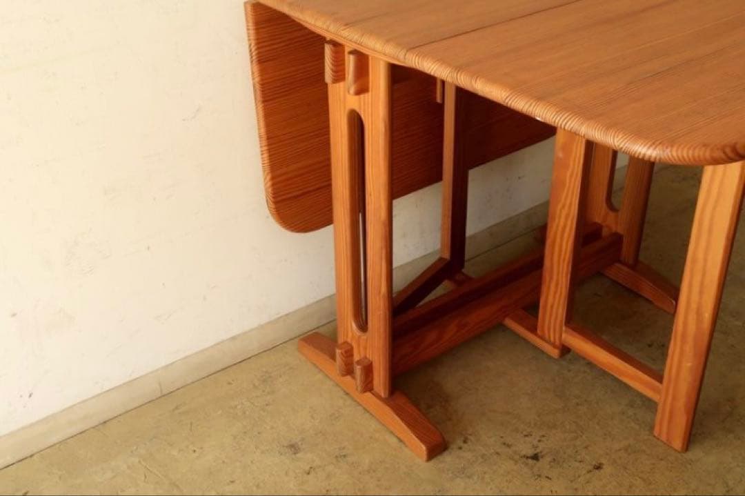 ヴィンテージ　木製　バタフライテーブル　古家具　折りたたみ　伸長　ダイニング　机