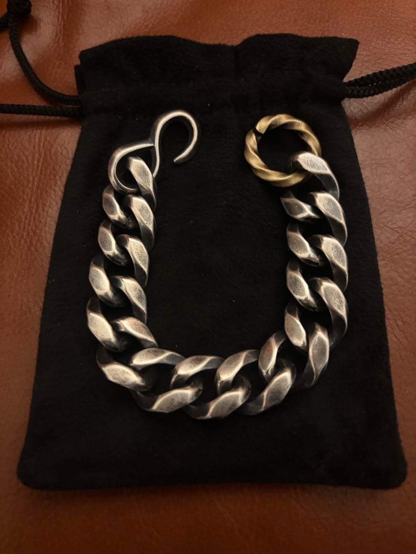 ブラス製　シルバーメッキ　ブレスレット