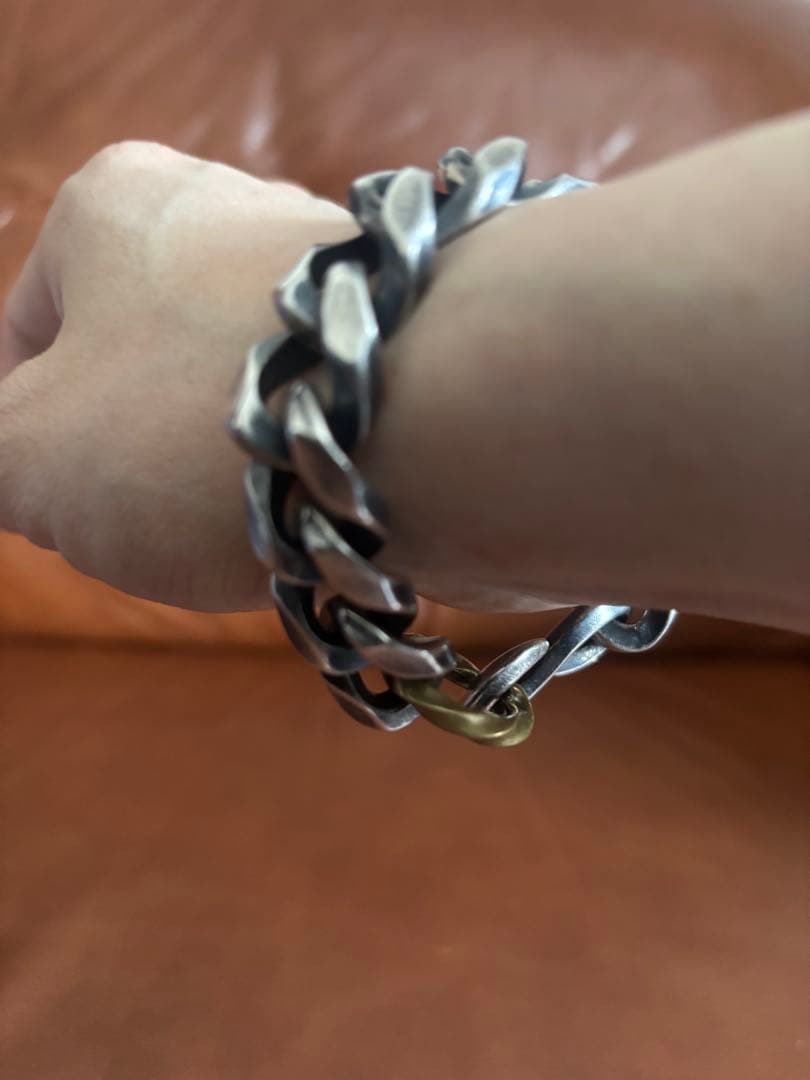 ブラス製　シルバーメッキ　ブレスレット