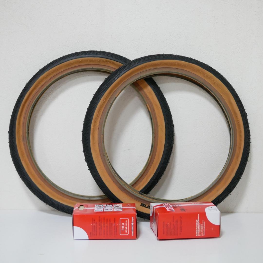 14インチ　タイヤチューブセット　14*1.5　1台　ダホンＫ3 ブラウンサイド