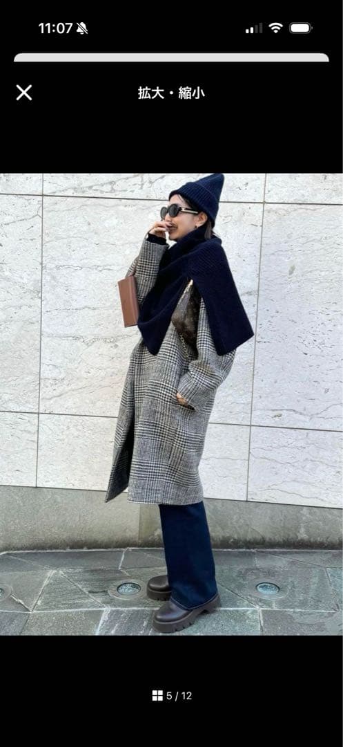 アパルトモン　チェックダブルコート　ドゥーズィエムクラス