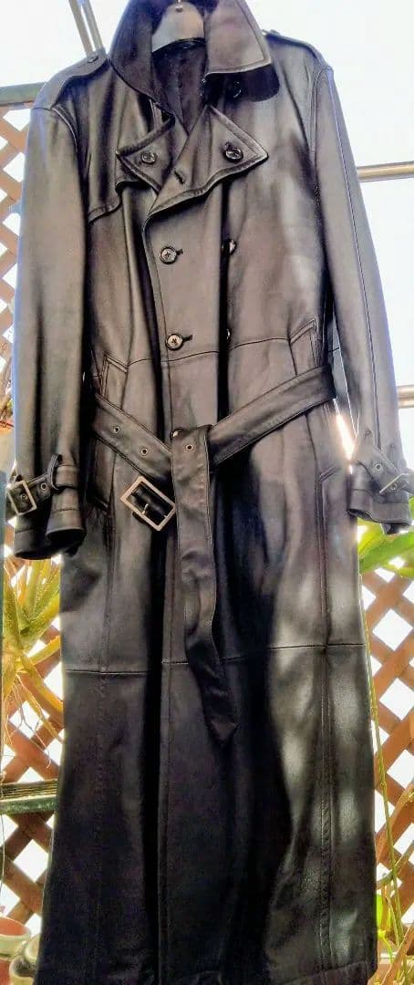 【羊革】ロングトレンチコート
