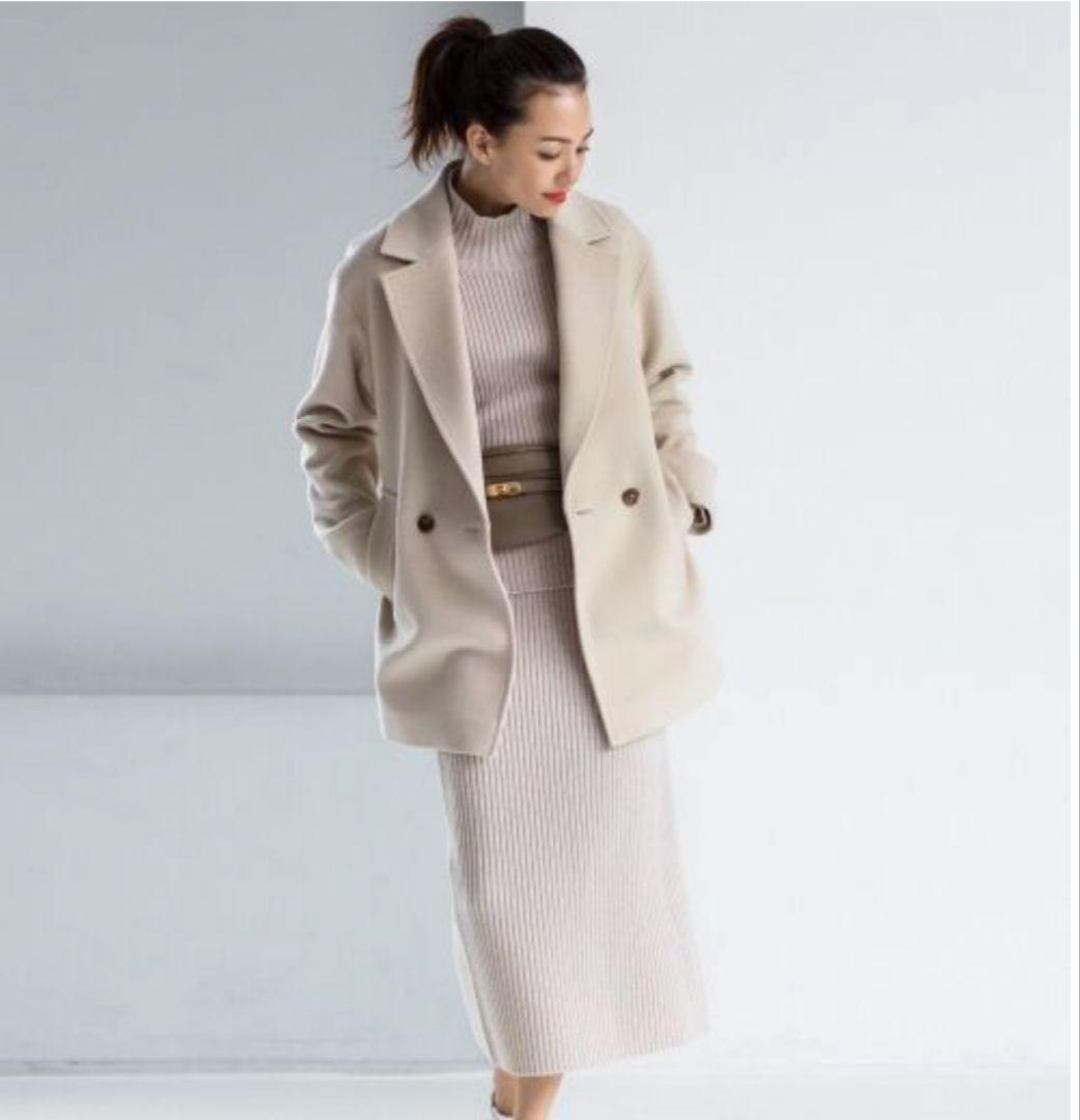 【美品】23区 ウール アンゴラ ビーバーチェスターコート 38 ブラック