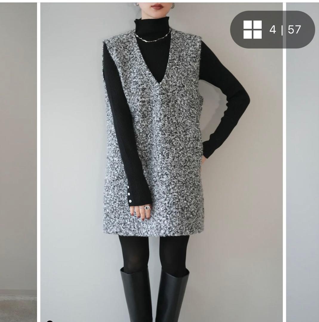 【新品】Lumier ニットワンピース/ボトルネックリブニットトップス（SET）