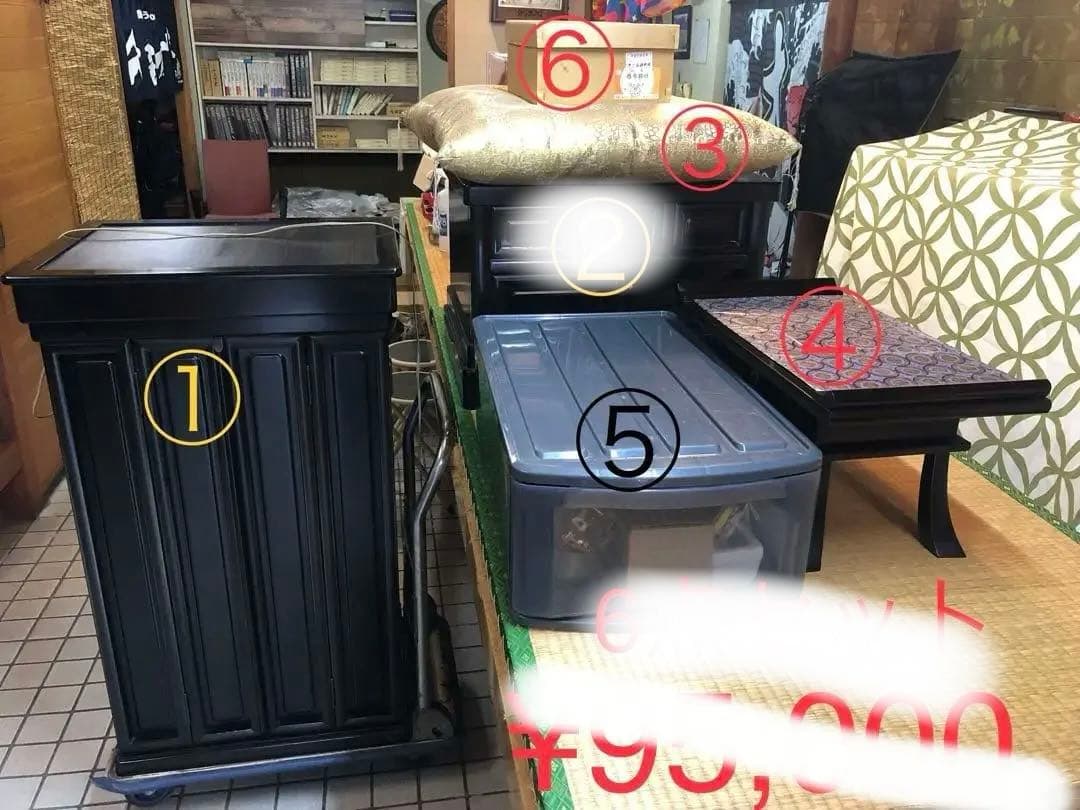 札幌及び周辺現地取引　仏壇　経机　仏具　仏前座布団　セット　用法　行事　一式