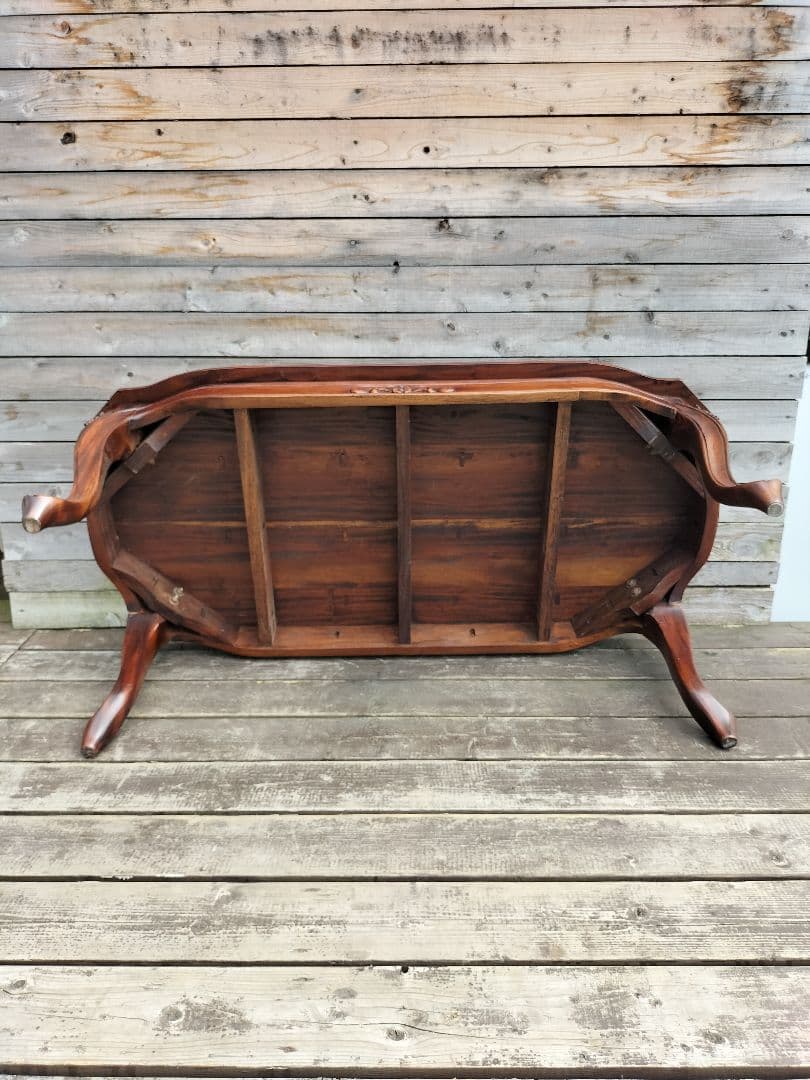 M♦TAD送料込 希少 アンティーク　総無垢　猫脚テーブル ローテーブル