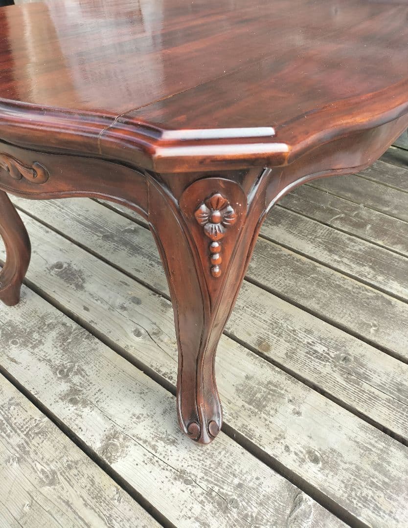 M♦TAD送料込 希少 アンティーク　総無垢　猫脚テーブル ローテーブル