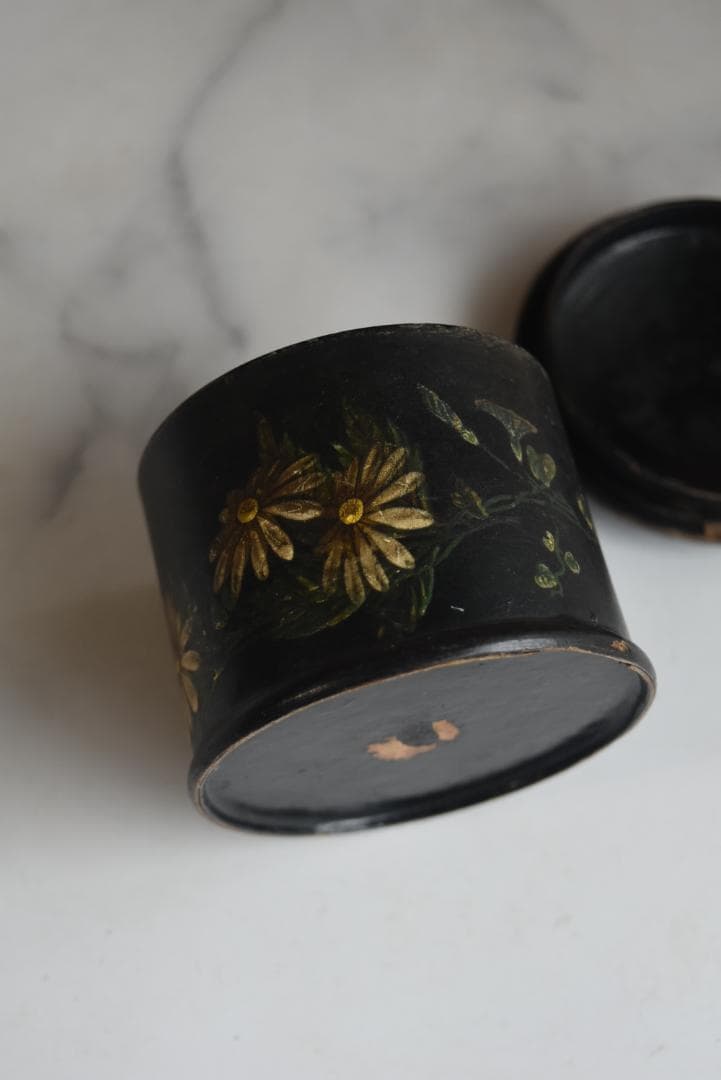 パピエマシェ　マーガレットの小物入れ　フランスアンティーク ナポレオン三世