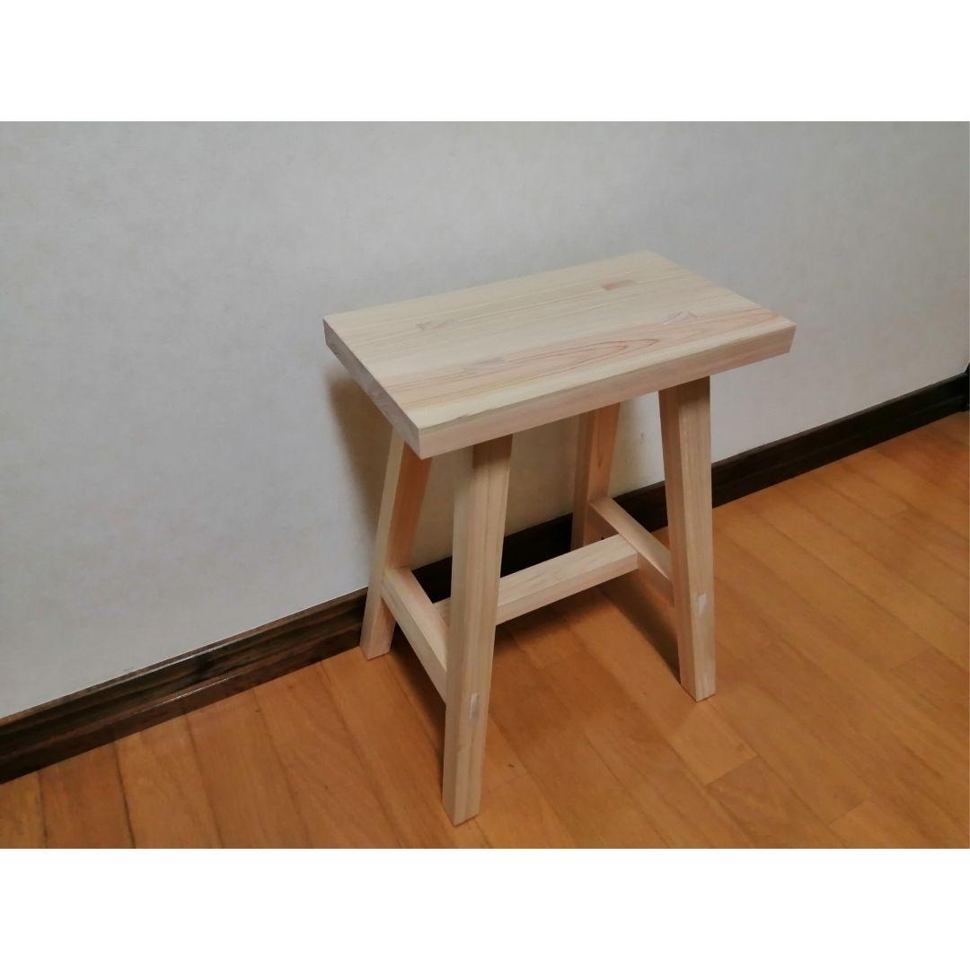 木製フラワースタンド　花台　幅35cm×高さ45cm丸面取り　スツール　ベンチ