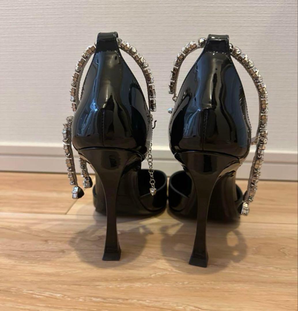 JIMMY CHOO ブラック パテントレザー・パンプス　37