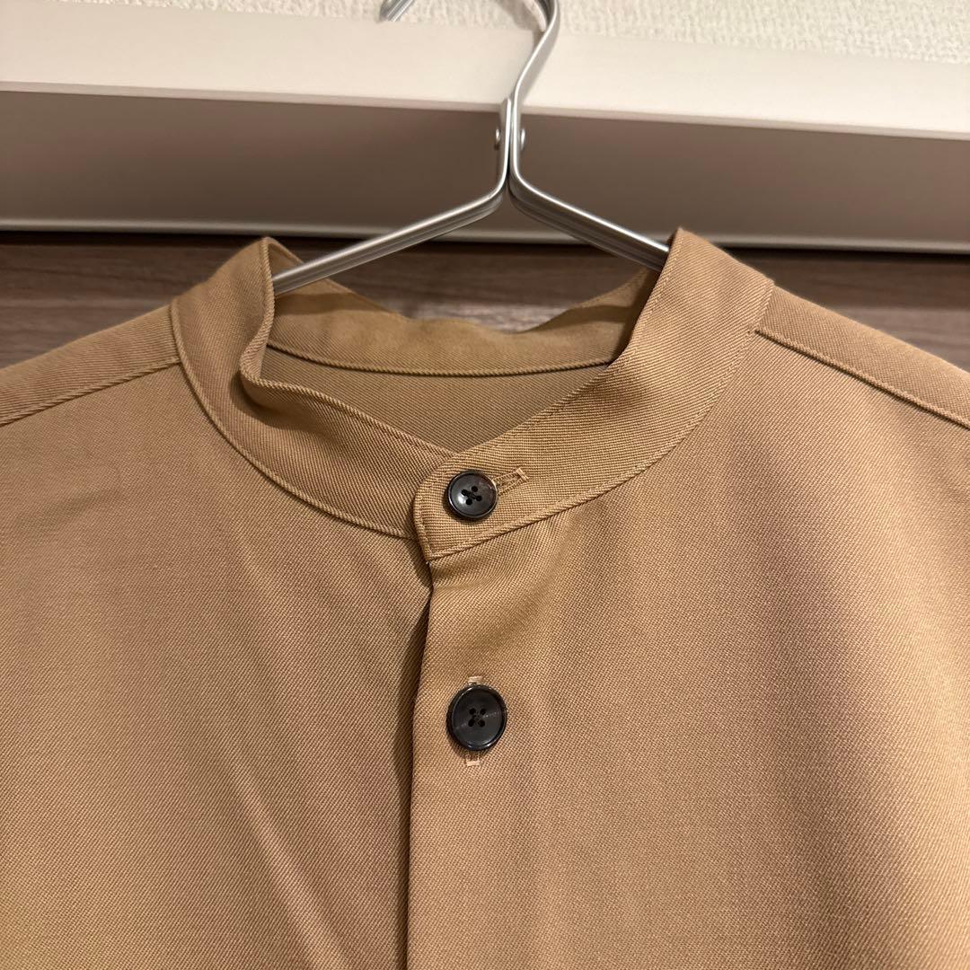 CABaN ウールギャバジン ビッグシャツ　キャメル　S ユニセックス