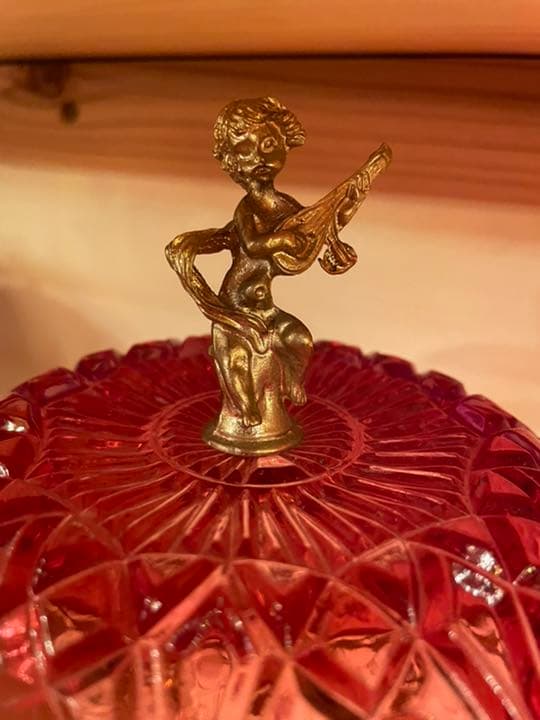 アンティーク シャンデリアスタンドライト アールデコ 天使装飾 ガラス