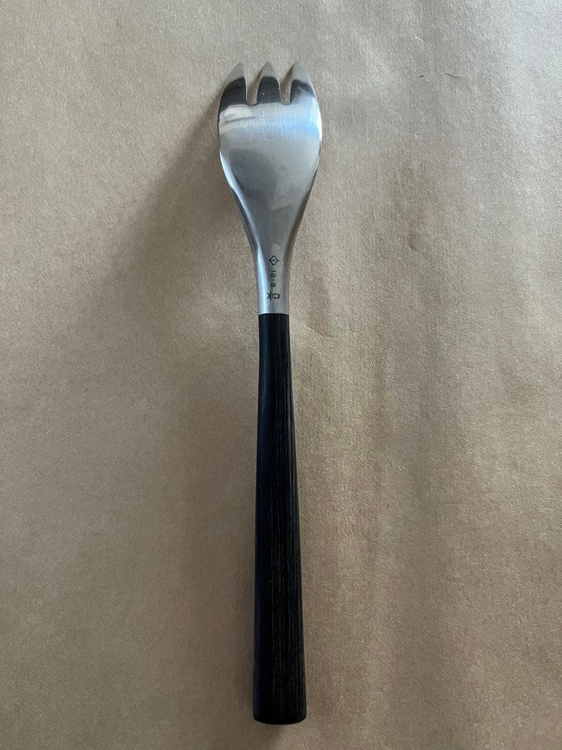 柳宗理　黒柄　デザートスプーン　デザートフォーク　カトラリー　　3本刃