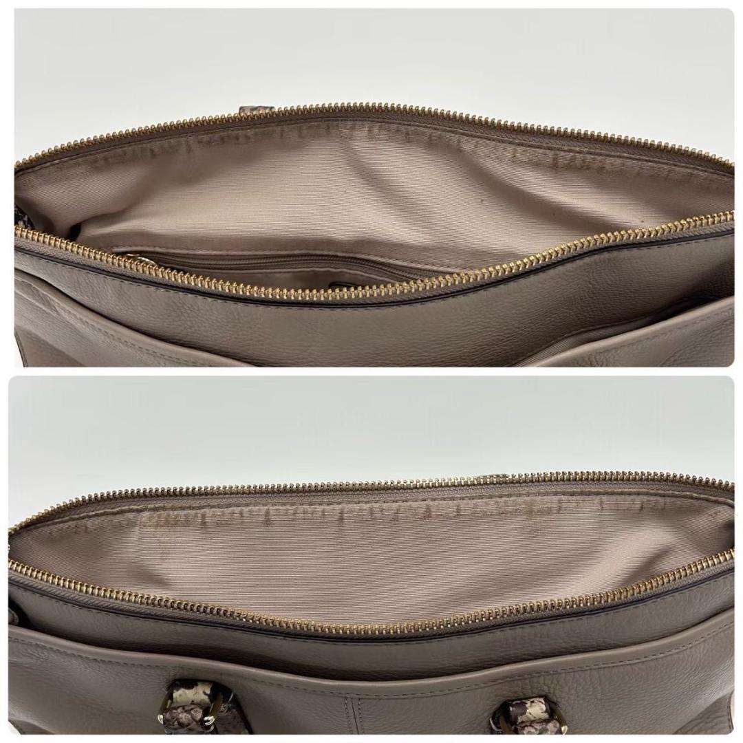 COACH コーチ トートバッグ パイソン柄 レザー ベージュ F35887