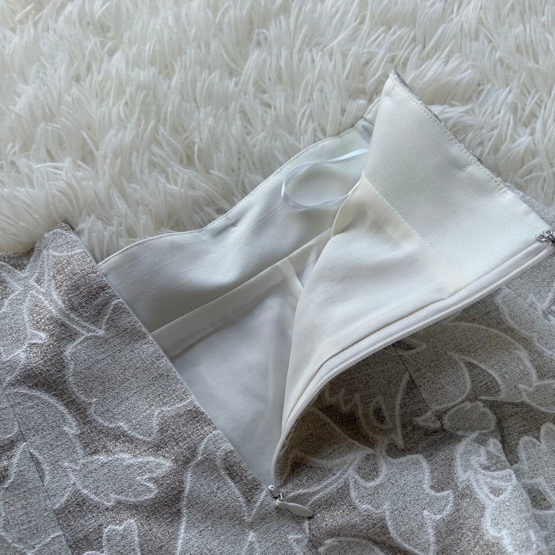 タグ付き ANAYI リネンライク フラワープリント フレアスカート サイズ38