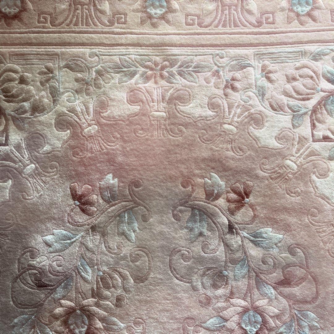 中国緞通　ウール製　千代田絨毯　花柄カーペット 181X 273cm