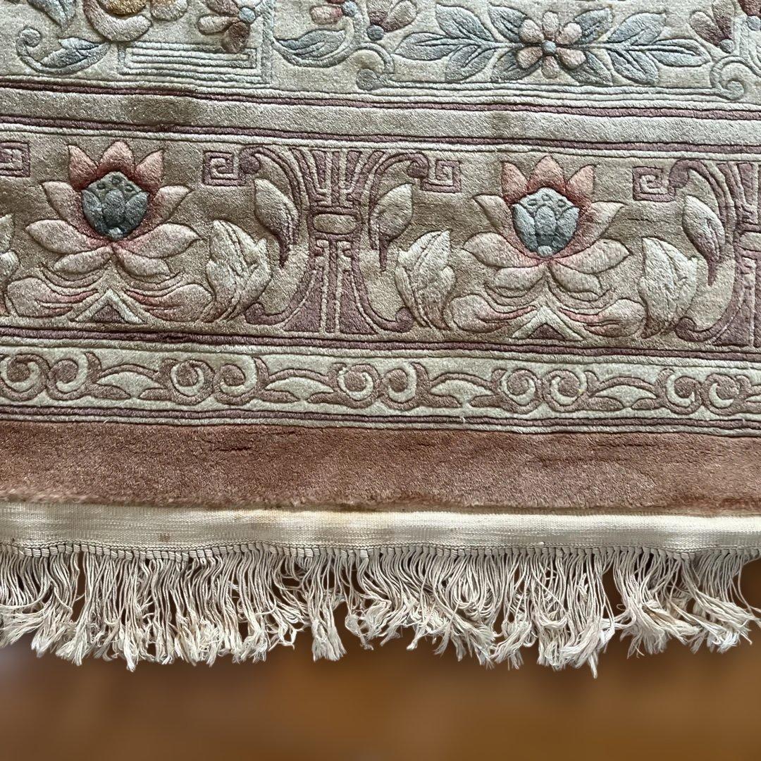 中国緞通　ウール製　千代田絨毯　花柄カーペット 181X 273cm