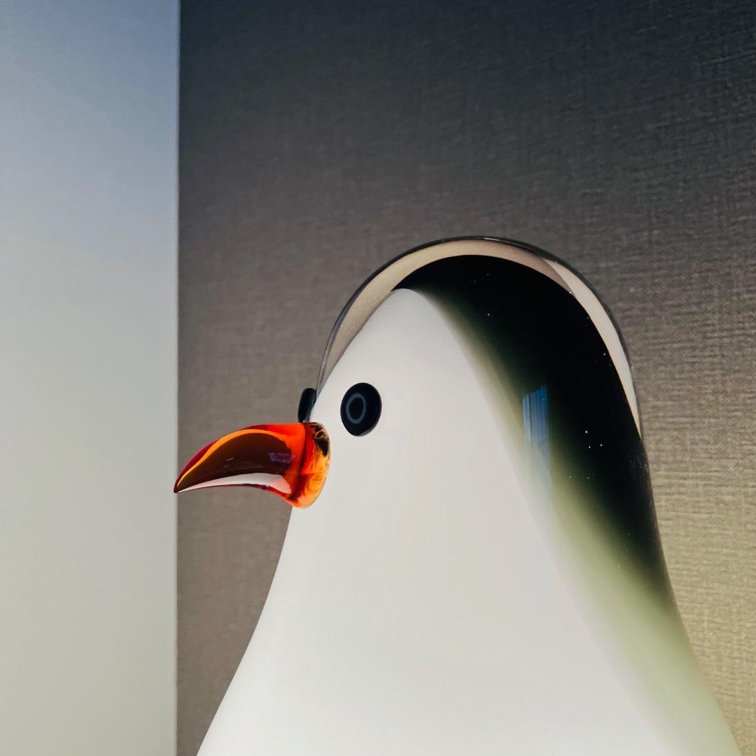 【お取り置き品】ヤマギワ 岩津ガラス ペンギン 大きなガラスのフロアスタンド