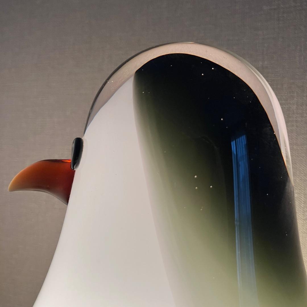 【お取り置き品】ヤマギワ 岩津ガラス ペンギン 大きなガラスのフロアスタンド