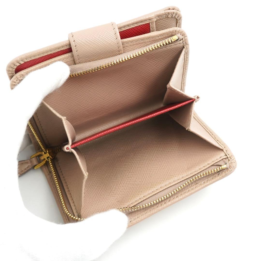 ✨新品未使用・箱保証書付き✨　PRADA ミニ財布　サフィアーノレザー　L字