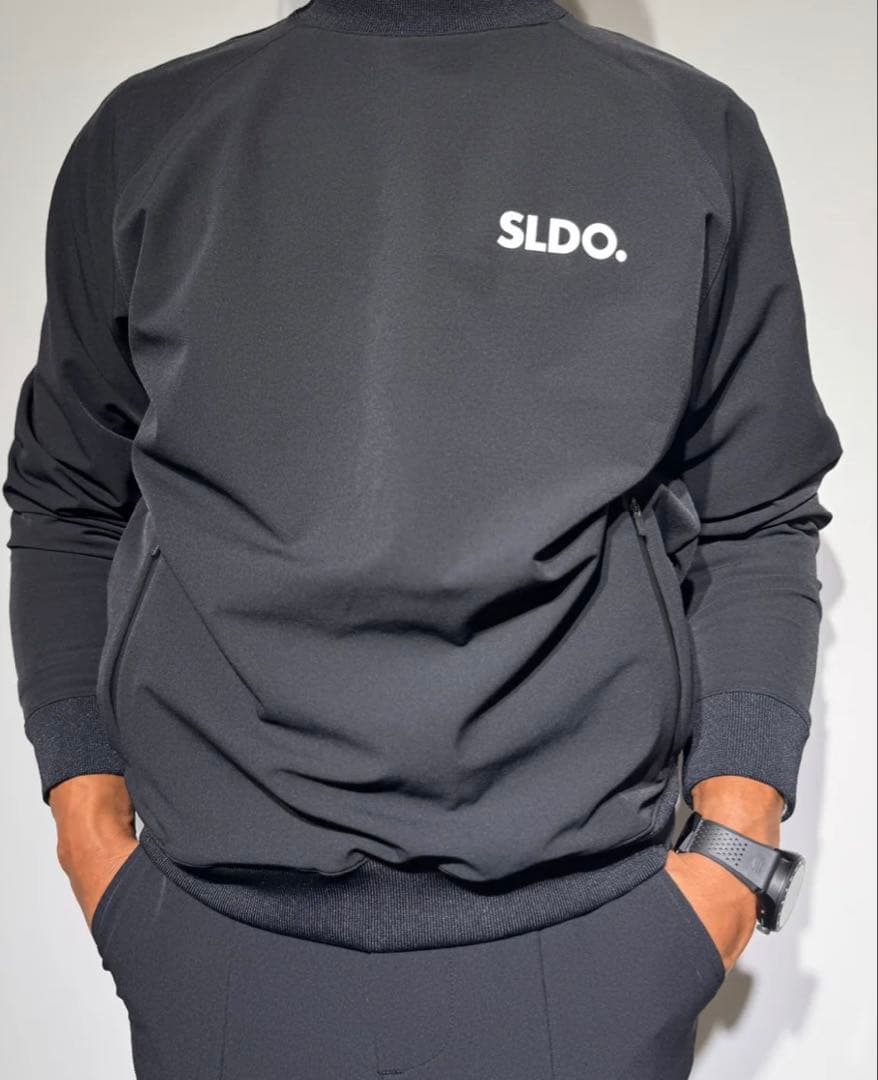NEW STDダブルクロスストレッチプルオーバーサイズM美品黒SLDO エスルド