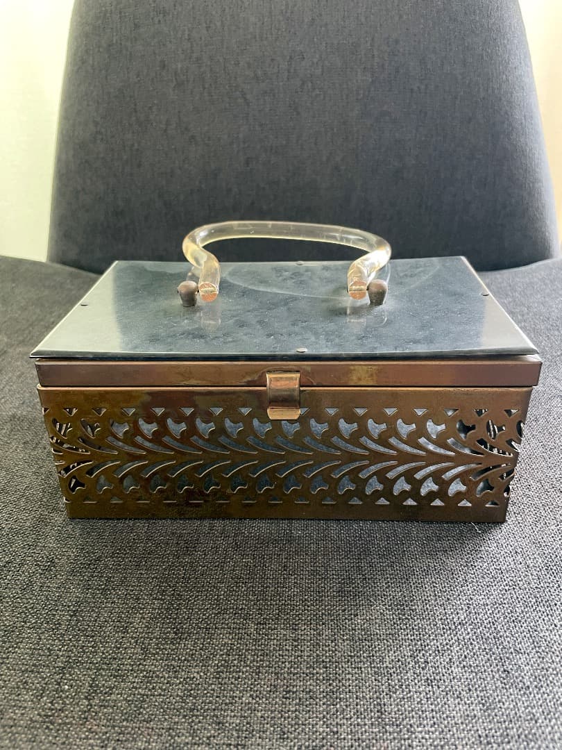 ヴィンテージ ベークライト ルーサイト バッグ メタルボックス 型 1950