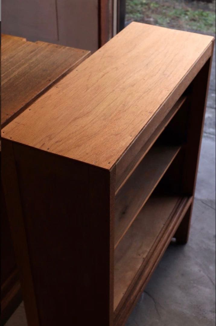 古家具 ガラス引戸キャビネット 食器棚 水屋箪笥 無垢材 古道具