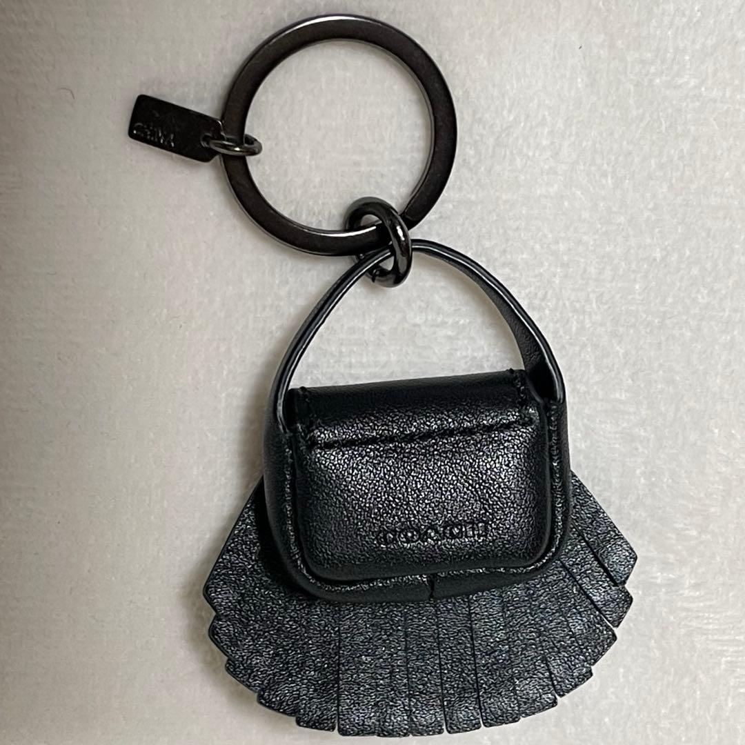 極美品　COACH バッグ型　レザー　キーホルダー