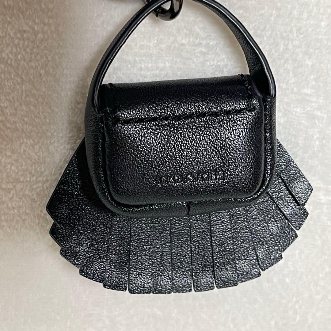 極美品　COACH バッグ型　レザー　キーホルダー