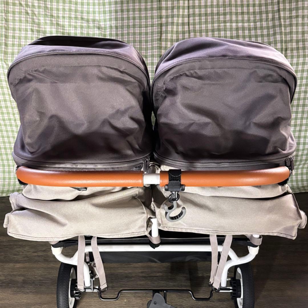 美品AirBuggyエアバギー ココダブルEXフロムバース ストーン 双子バギー