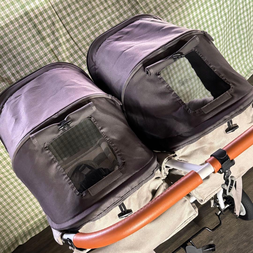 美品AirBuggyエアバギー ココダブルEXフロムバース ストーン 双子バギー