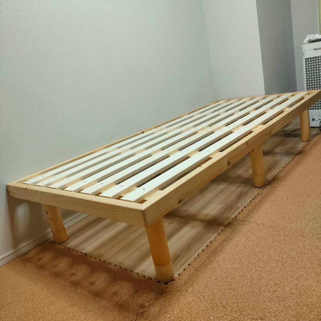 追加脚部付き バノン ショート セミシングル 高さ4段階 ベッドフレーム 木製