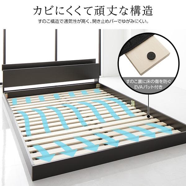 ベッド  ホワイト セミダブル ベッドフレームのみds-2246156