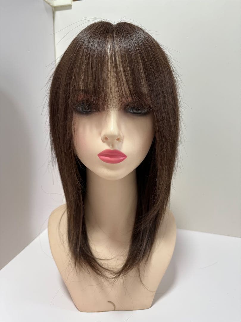 フルウィッグ人毛100%人毛ウィッグ医療ウィッグロングストレート広い頭皮Sサイズ