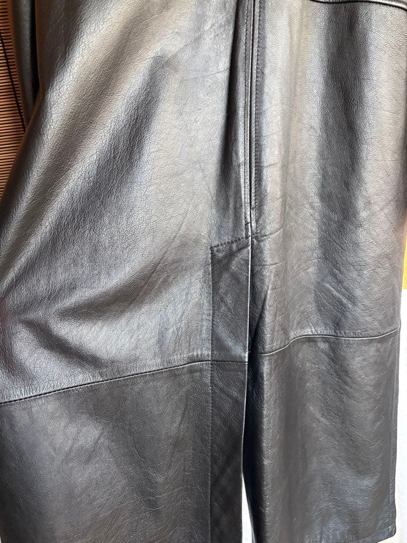 【WILSONS LEATHER】ブラック レザー ロングコート M