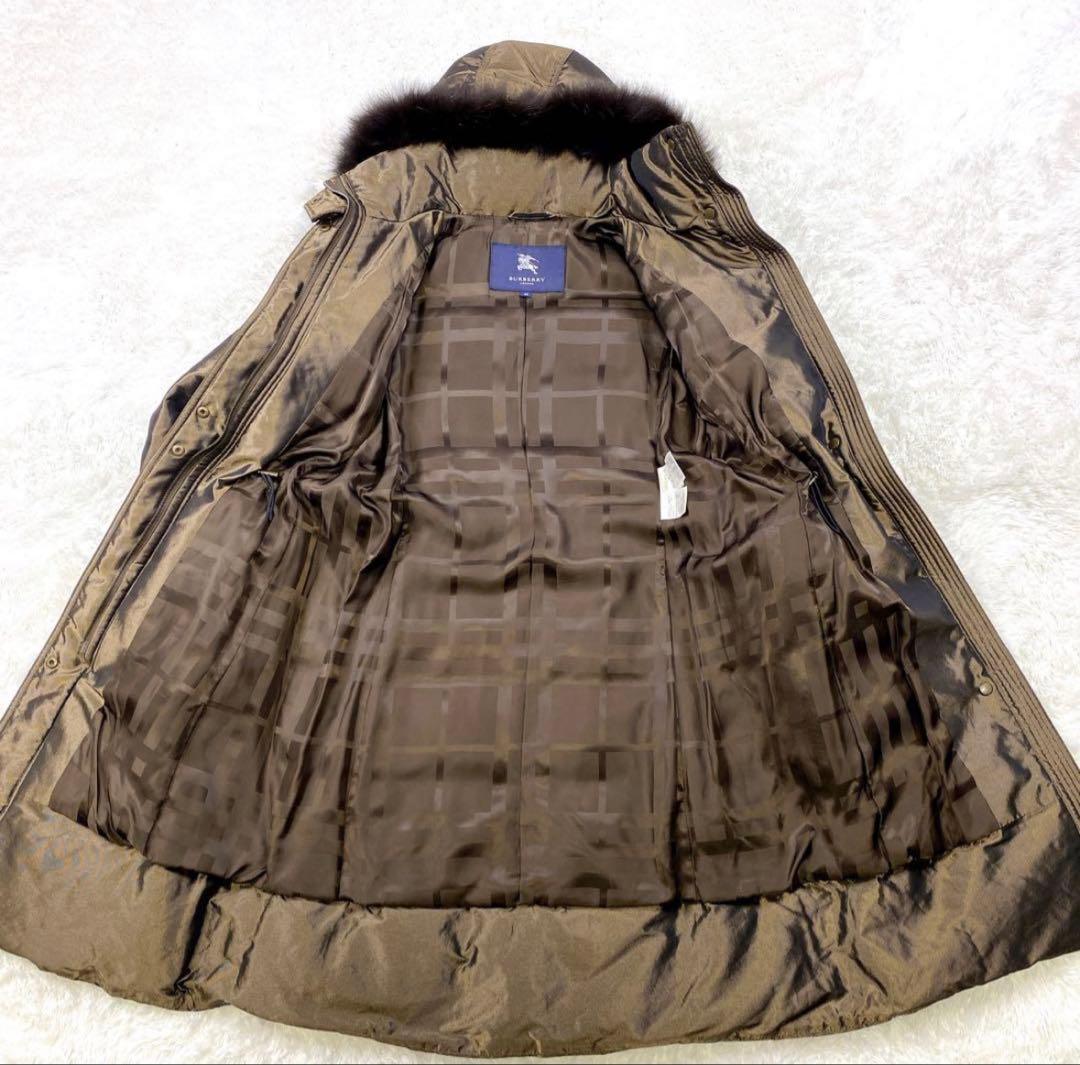 美品 BURBERRY LONDON ダウンコート シャドーチェック Aライン
