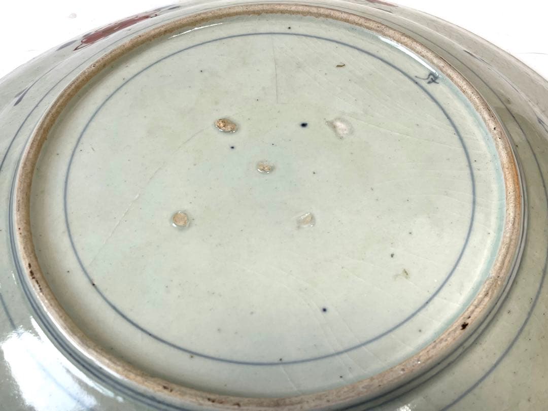 アンティーク　骨董　古伊万里　輸出伊万里　色絵　花瓶文　大皿　尺皿　飾り皿　金襴