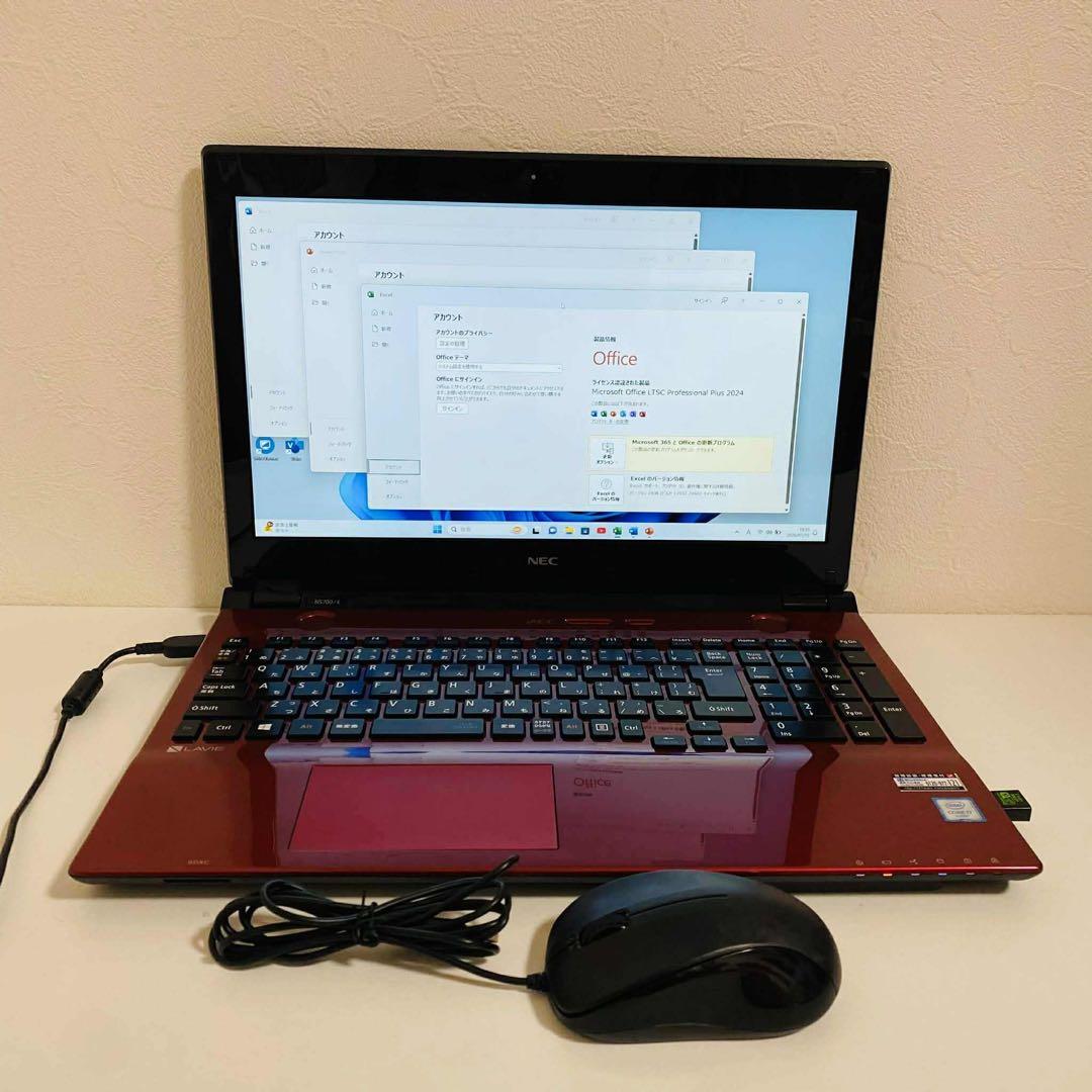 Y28 NECノートパソコン i7メモリ8G高速 Windows11オフィス付き