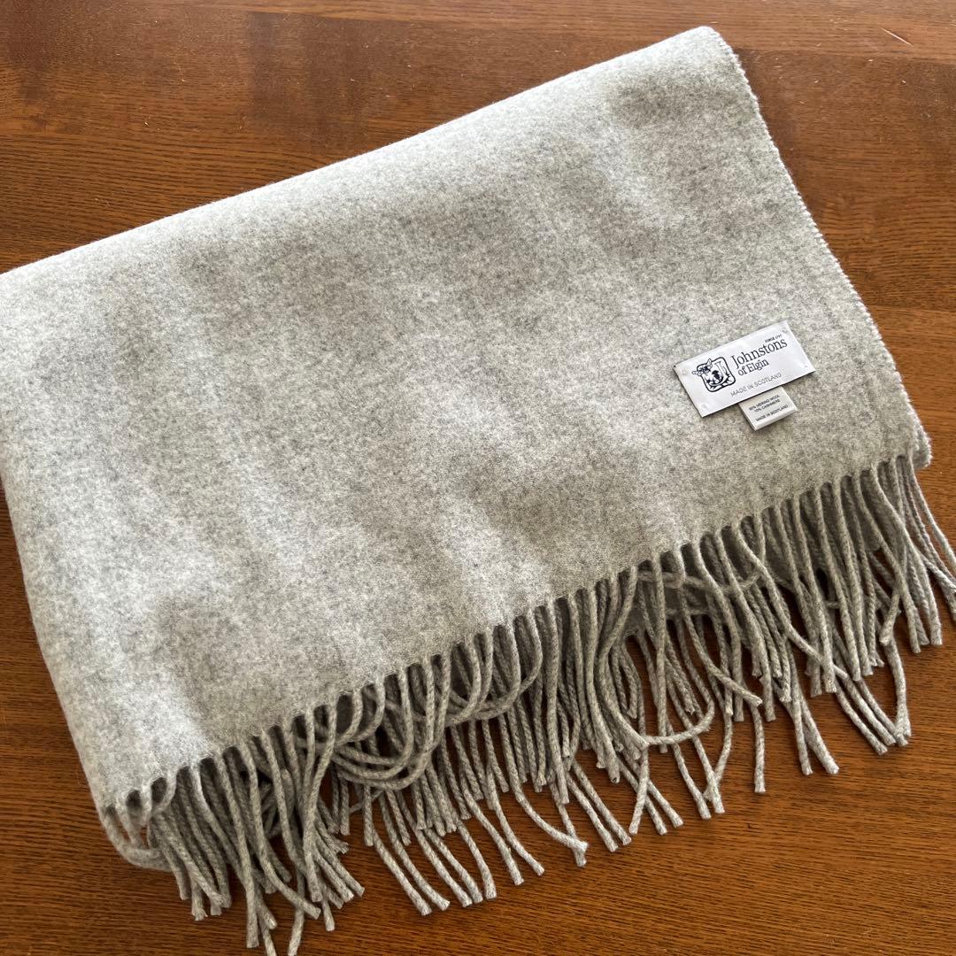 Johnstons of Elgin ウール ストール グレー