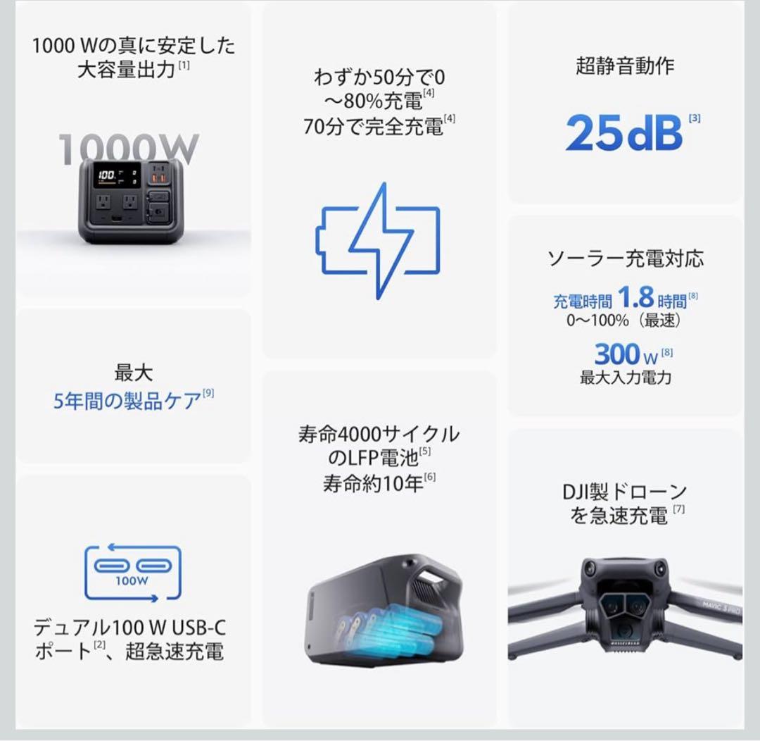 【新品同様】DJI Power 500 ポータブル電源 512Wh