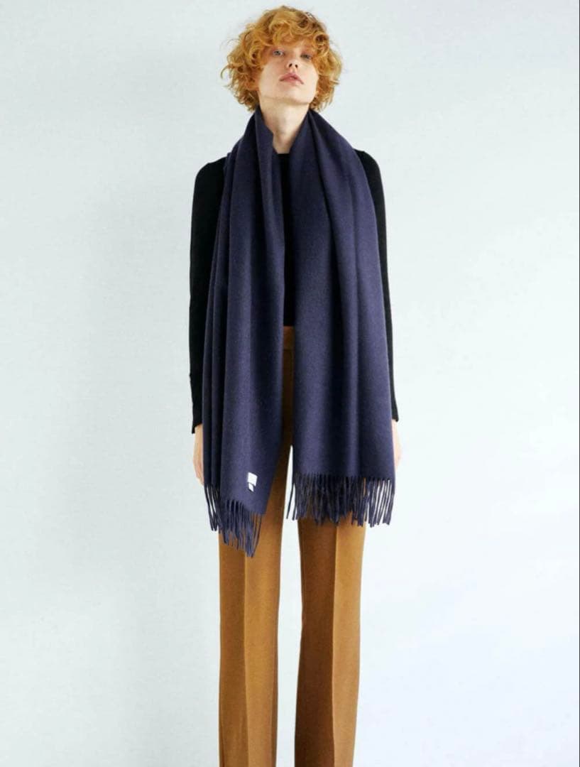 カズ様用　Edward Brown カシミア100% ダークネイビー大判マフラ