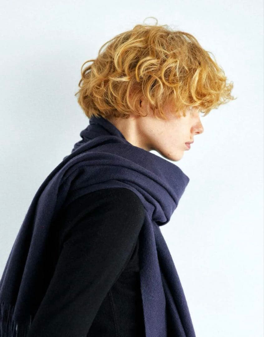 カズ様用　Edward Brown カシミア100% ダークネイビー大判マフラ