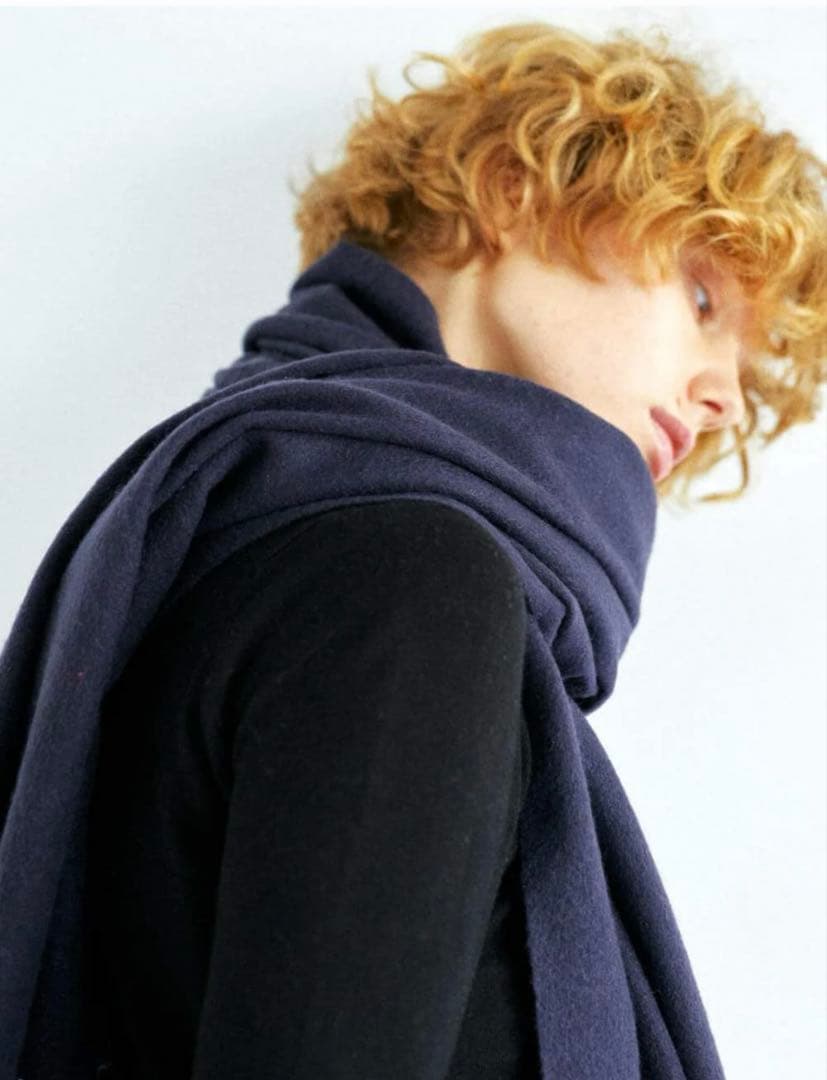 カズ様用　Edward Brown カシミア100% ダークネイビー大判マフラ